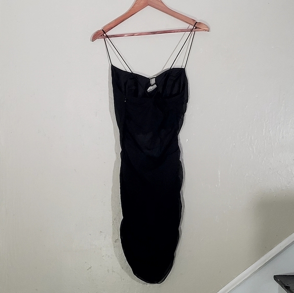 The SEI Black Silk Mini Dress - Picture 2 of 6